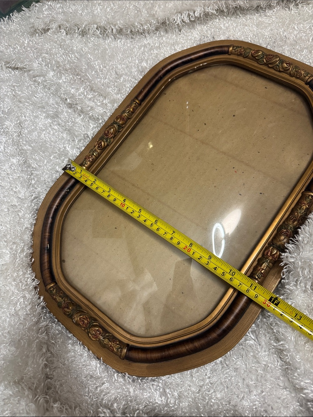 Vintage floral frame with beveled glass - Picture 7 of 7